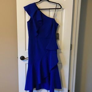 Vince Camuto one shoulder ruffle hight low nwt size 16